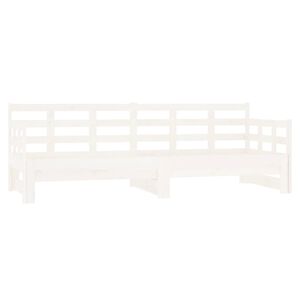 vidaXL Καναπές Κρεβάτι Συρόμενος Λευκός 2x(80x200) εκ. από Μασίφ Πεύκο