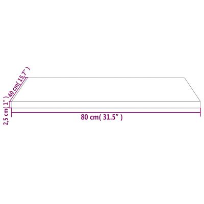 vidaXL Επιφάνεια Γραφείου Λευκή 80x40x2,5 εκ. από Μασίφ Ξύλο Πεύκου