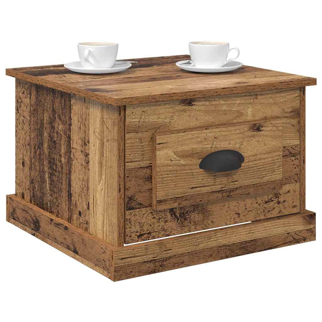 vidaXL Τραπεζάκι σαλονιού with Drawer Παλαιό ξύλο 50 x 50 x 35 cm