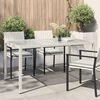 vidaXL Τραπέζι Κήπου Λευκό 150x90x75 εκ. Συνθετικό Ρατάν/Ψημένο Γυαλί