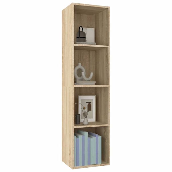 vidaXL Βιβλιοθήκη/Έπιπλο TV Sonoma Δρυς 36x30x143 εκ. από Επεξ. Ξύλο