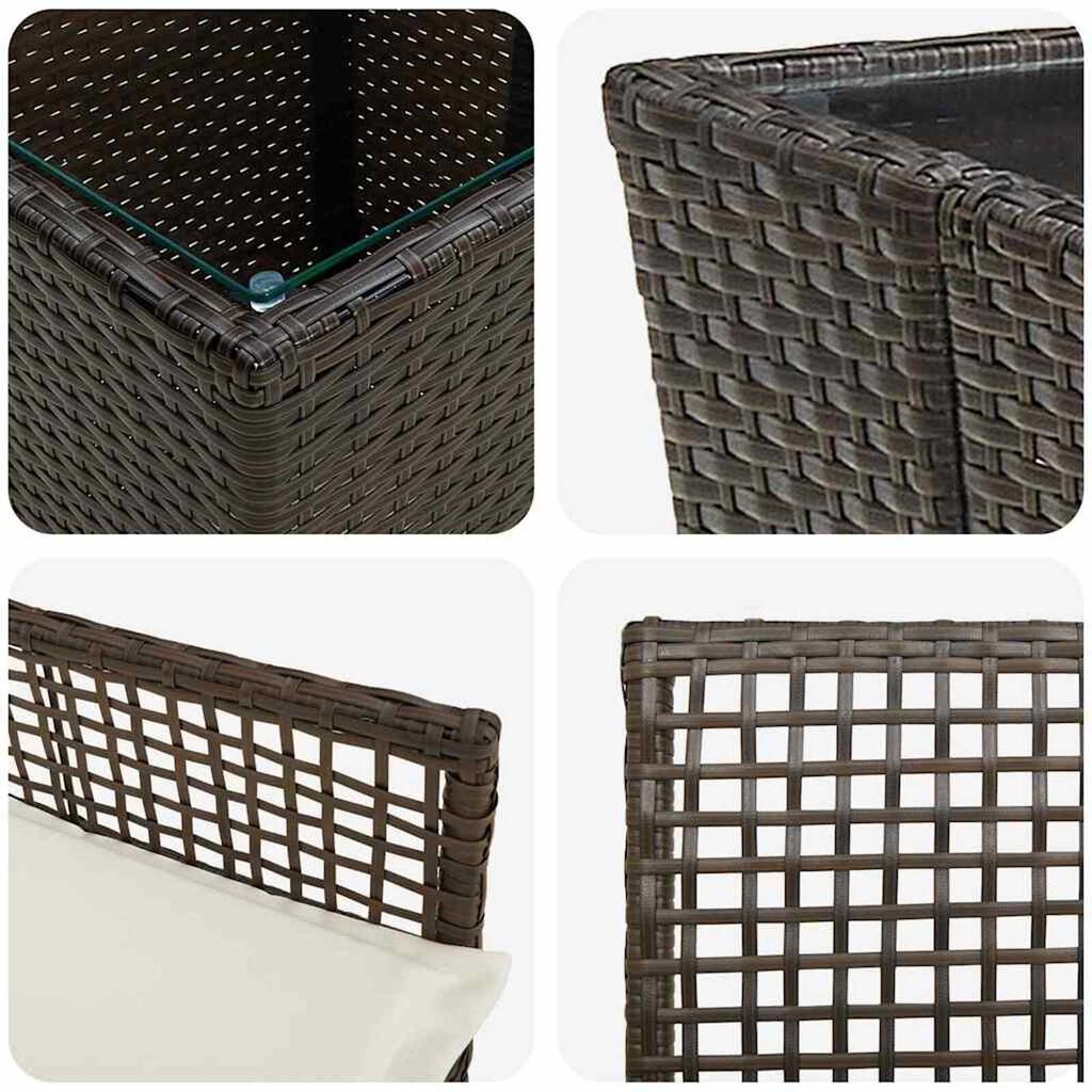 vidaXL Σετ Μπιστρό Κήπου 3 pcs Καφέ Πολυ ράταν