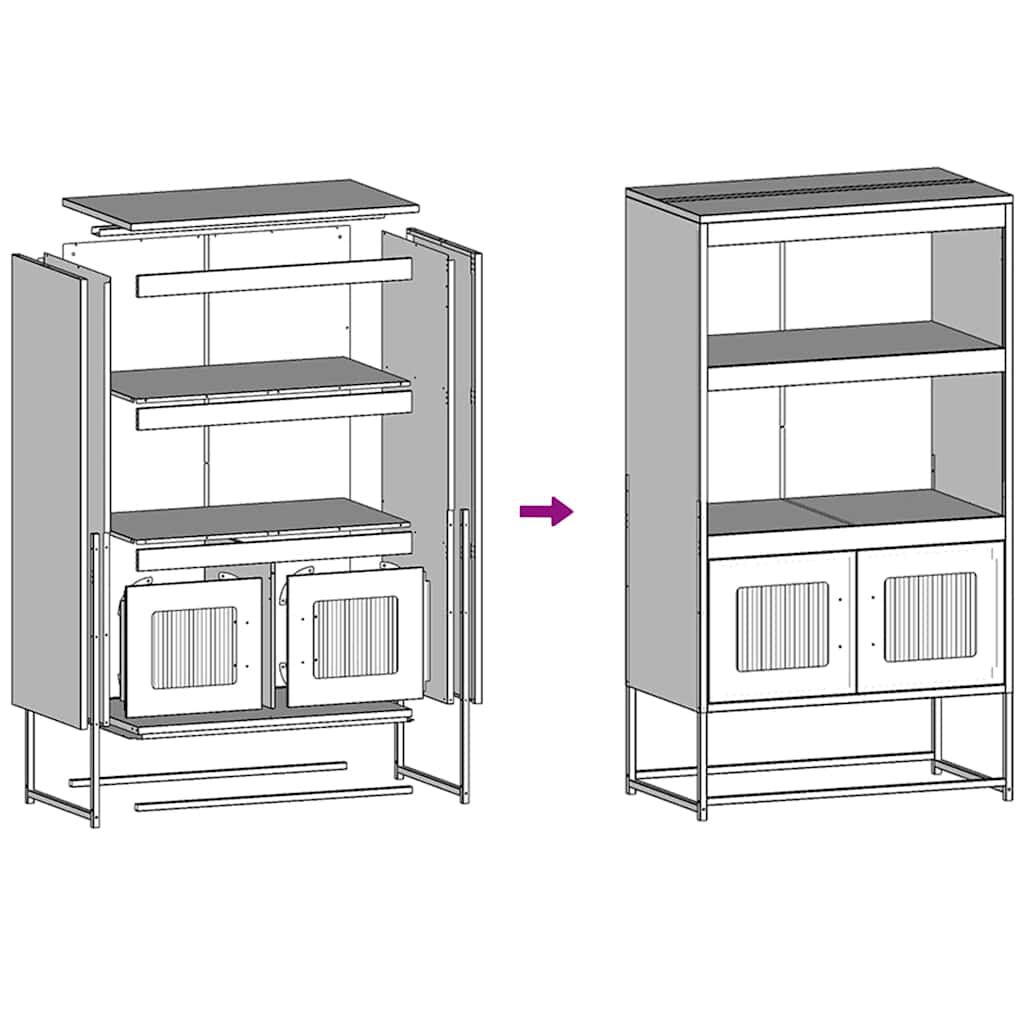 vidaXL Highboard Μουστάρδα κίτρινη 68x39x123 cm Χάλυβας