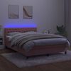 vidaXL &Kappa;&rho;&epsilon;&beta;ά&tau;&iota; Boxspring &mu;&epsilon; &Sigma;&tau;&rho;ώ&mu;&alpha; & LED &Rho;&omicron;&zeta; 140x200 &epsilon;&kappa;. &Beta;&epsilon;&lambda;&omicron;ύ&delta;&iota;&nu;&omicron;