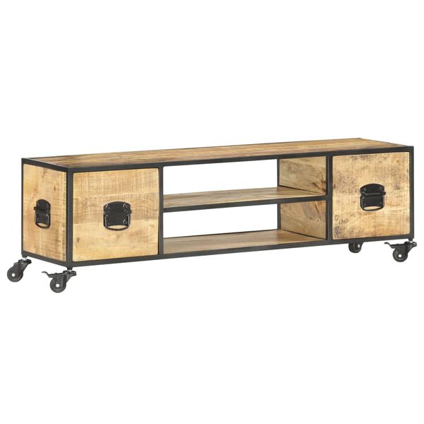 vidaXL Έπιπλο Τηλεόρασης 130 x 30 x 39 εκ. από Μασίφ Ξύλο Μάνγκο