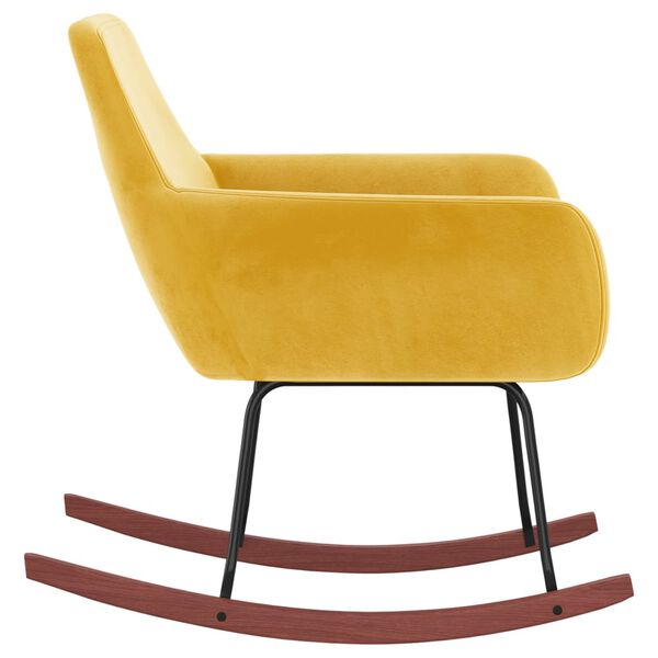 vidaXL Πολυθρόνα Κουνιστή Κίτρινη Βελούδινη