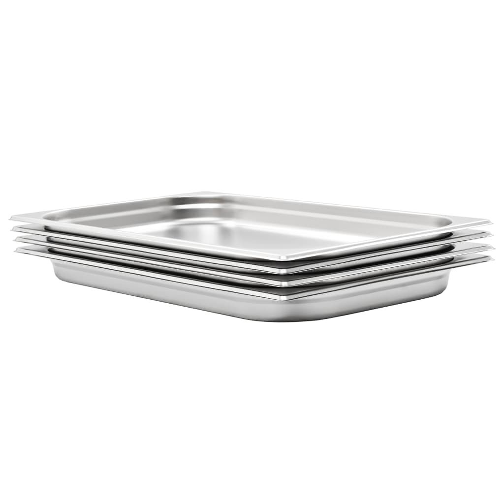 vidaXL Λεκάνες Gastronorm 4 τεμ. GN 1/1 40 χιλ. από Ανοξείδωτο Ατσάλι