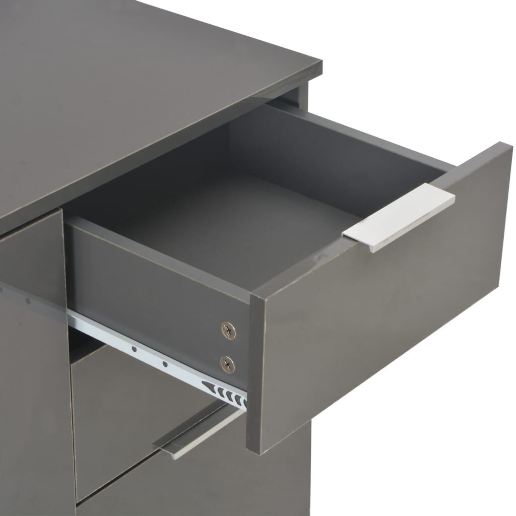 vidaXL Μπουφές Ψηλός Γυαλιστερός Γκρι 71x35x80 εκ. Επεξεργασμένο Ξύλο