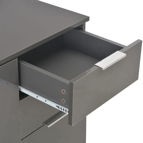vidaXL Μπουφές Ψηλός Γυαλιστερός Γκρι 71x35x80 εκ. Επεξεργασμένο Ξύλο