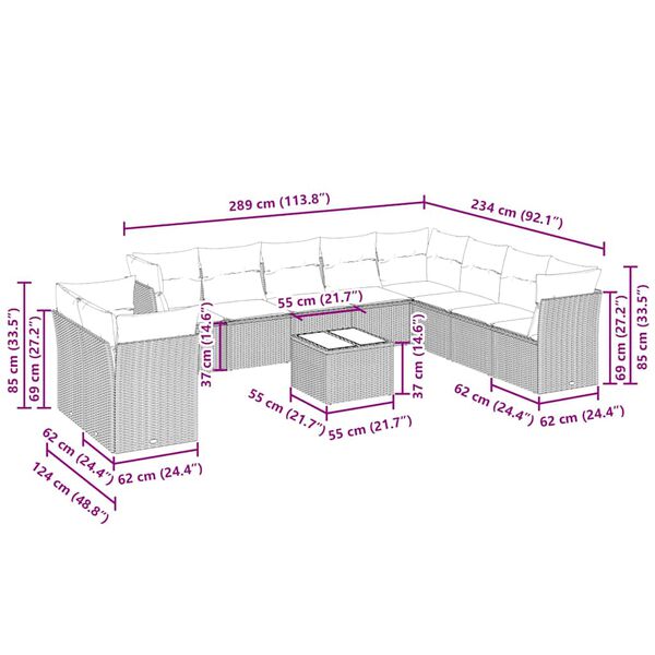 vidaXL &Sigma;&alpha;&lambda;ό&nu;&iota; &Kappa;ή&pi;&omicron;&upsilon; 11 &Tau;&epsilon;&mu;&alpha;&chi;ί&omega;&nu; &Alpha;&nu;. &Gamma;&kappa;&rho;&iota; &Sigma;&upsilon;&nu;&theta;&epsilon;&tau;&iota;&kappa;ό &Rho;&alpha;&tau;ά&nu; &mu;&epsilon; &Mu;&alpha;&xi;&iota;&lambda;ά&rho;&iota;&alpha;