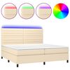 vidaXL &Kappa;&rho;&epsilon;&beta;ά&tau;&iota; Boxspring &mu;&epsilon; &Sigma;&tau;&rho;ώ&mu;&alpha; & LED &Kappa;&rho;&epsilon;&mu; 200x200 &epsilon;&kappa;. &Upsilon;&phi;&alpha;&sigma;&mu;ά&tau;&iota;&nu;&omicron;