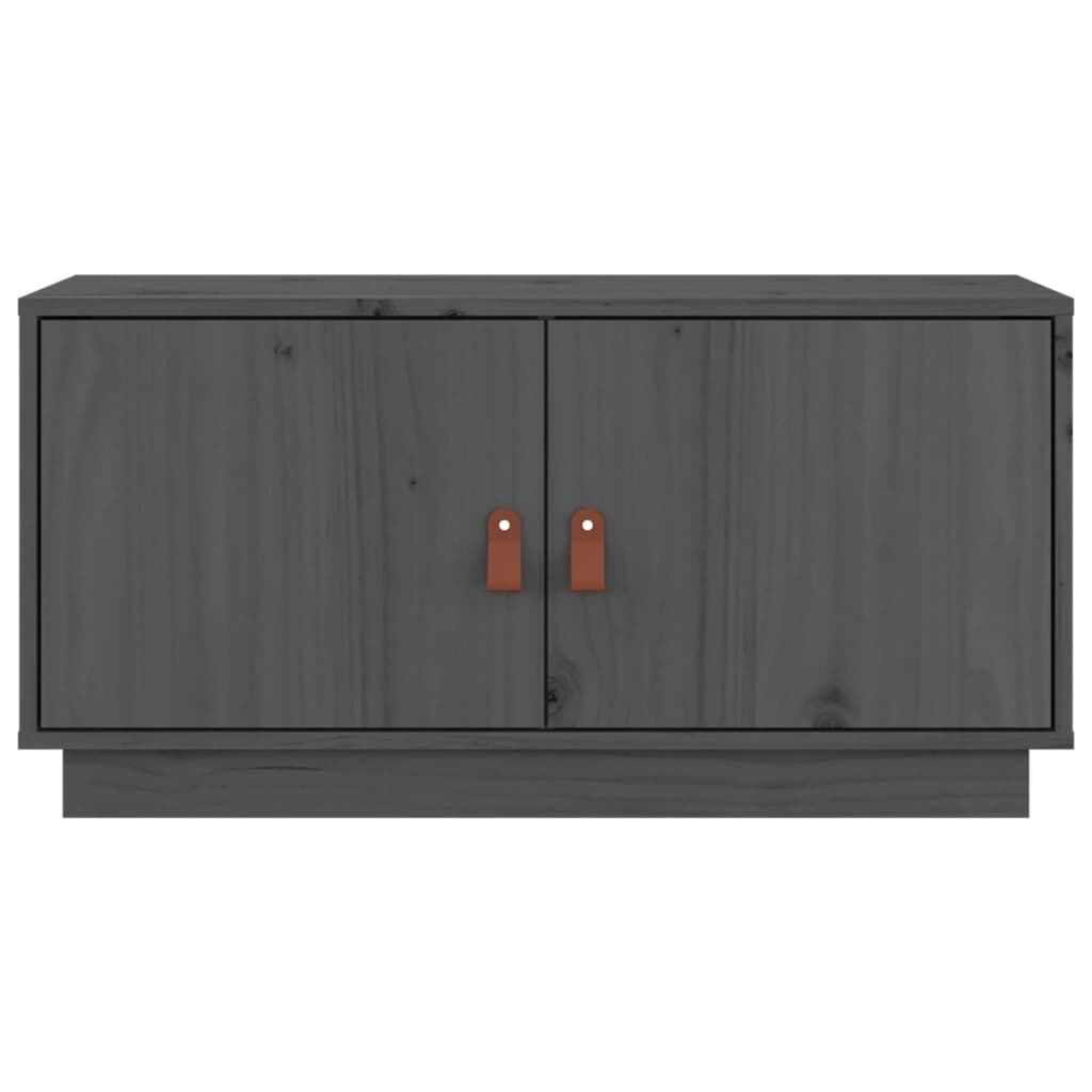vidaXL Έπιπλο Τηλεόρασης Γκρι 80 x 34 x 40 εκ. από Μασίφ Ξύλο Πεύκου
