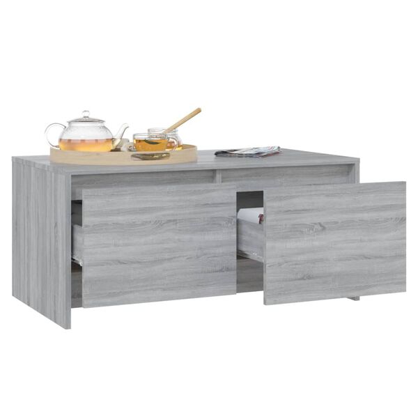 vidaXL Τραπεζάκι Σαλονιού Γκρι Sonoma 90x50x41,5 εκ. Επεξ. Ξύλο