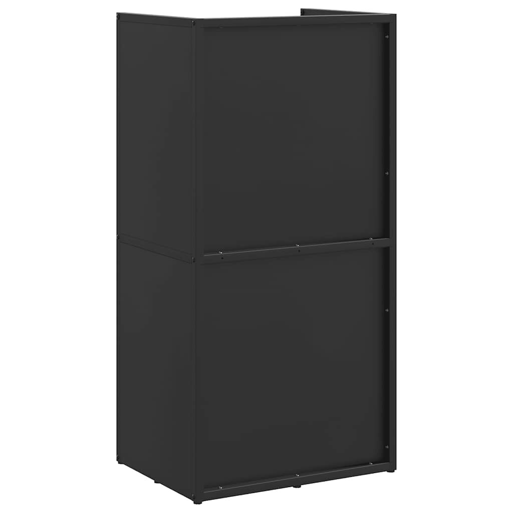 vidaXL Ράφι Καυσόξυλων Μαύρο 40x30x80 εκ. Χάλυβας ψυχρής έλασης