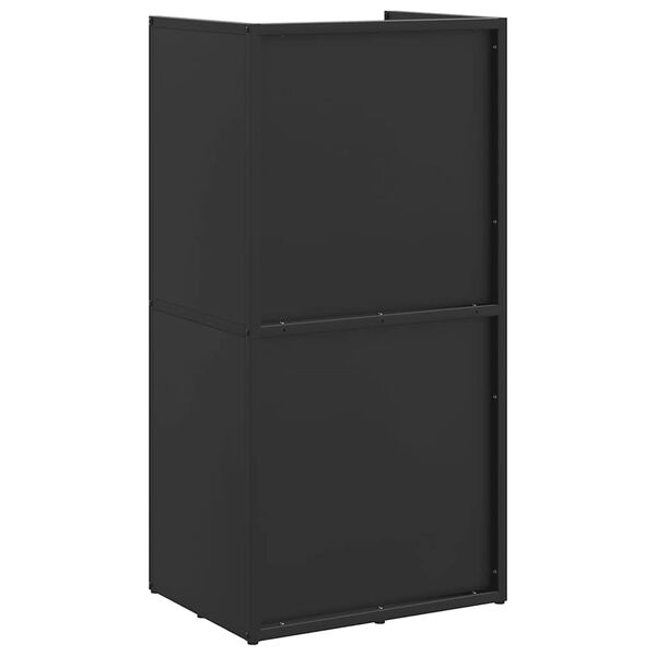 vidaXL Ράφι Καυσόξυλων Μαύρο 40x30x80 εκ. Χάλυβας ψυχρής έλασης