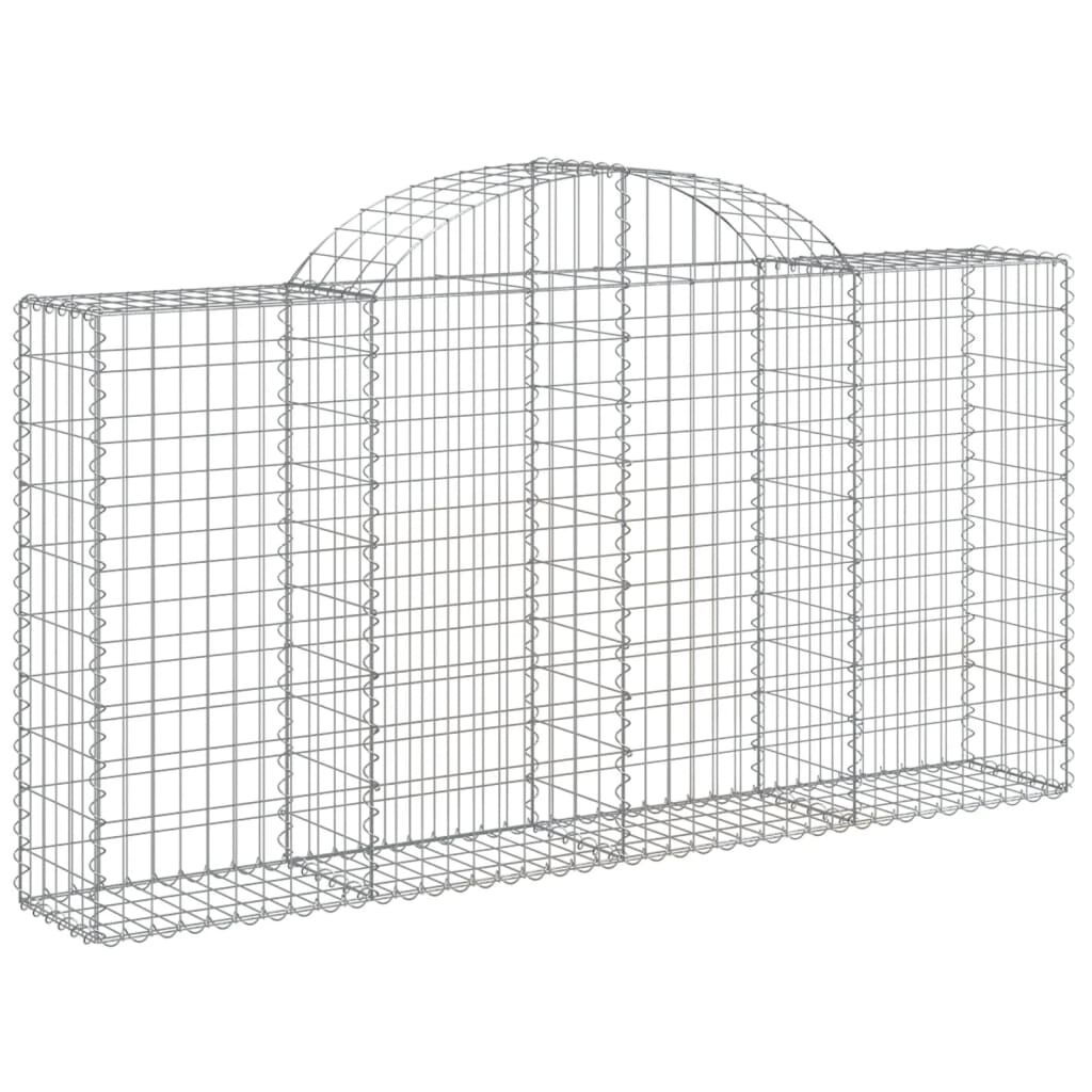 vidaXL Συρματοκιβώτια Τοξωτά 12 τεμ. 200x30x100/120 εκ. Γαλβαν. Ατσάλι