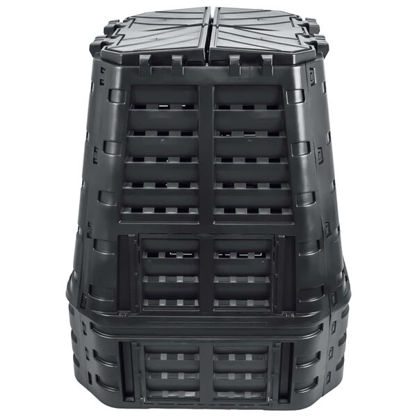 vidaXL Κάδος Κομποστοποίησης Μαύρος 93,3 x 93,3 x 113 εκ. 740 Λίτρων