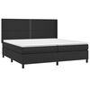 vidaXL Κρεβάτι Boxspring με Στρώμα & LED Μαύρο 200x200 εκ. Συνθ. Δέρμα