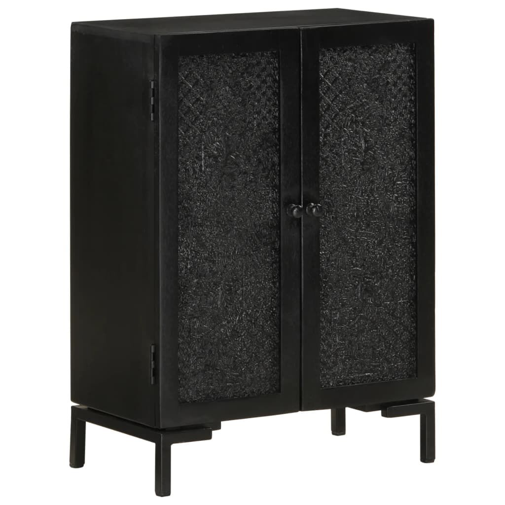 vidaXL Ντουλάπι Μαύρο 55x30x77 εκ. από Μασίφ Ξύλο Μάνγκο και Σίδηρο
