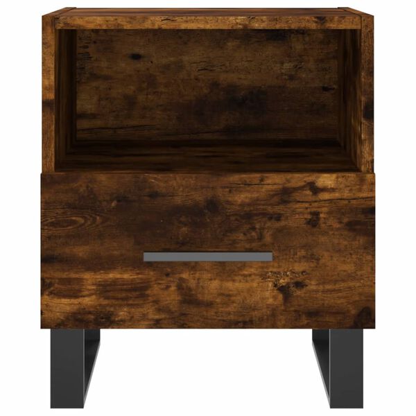 vidaXL Κομοδίνο Καπνιστή Δρυς 40 x 35 x 47,5 εκ. από Επεξεργ. Ξύλο
