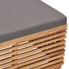 vidaXL Σετ Τραπέζι Κήπου & Υποπόδιο Μασίφ Ξύλο Teak με Γκρι Μαξιλάρι