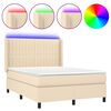 vidaXL &Kappa;&rho;&epsilon;&beta;ά&tau;&iota; Boxspring &mu;&epsilon; &Sigma;&tau;&rho;ώ&mu;&alpha; & LED &Kappa;&rho;&epsilon;&mu; 140x200 &epsilon;&kappa;. &Upsilon;&phi;&alpha;&sigma;&mu;ά&tau;&iota;&nu;&omicron;