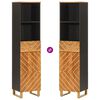 vidaXL Ντουλάπι Μπάνιου Καφέ/Μαύρο 38x33,5x160 εκ. Μασίφ Ξύλο Μάνγκο