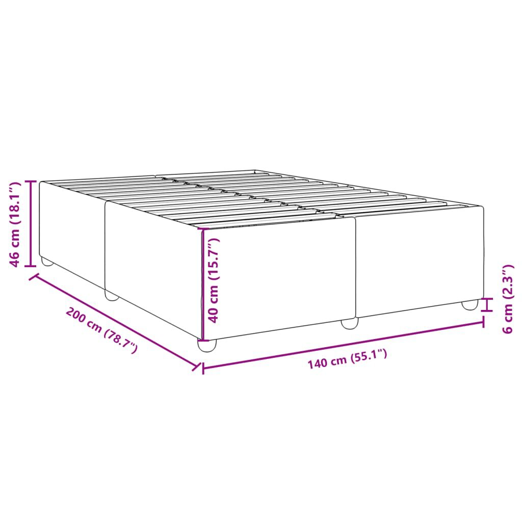 vidaXL Σκελετός Κρεβατιού Χωρίς Στρώμα Κρεμ 140x200 εκ.Υφασμάτινο