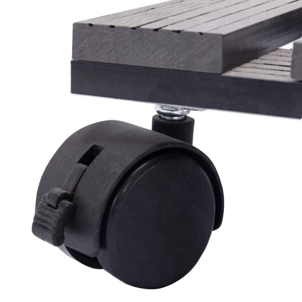 vidaXL Βάσεις για Γλάστρες με Ρόδες 2 τεμ. Γκρι 30x30x7,5 εκ. από WPC