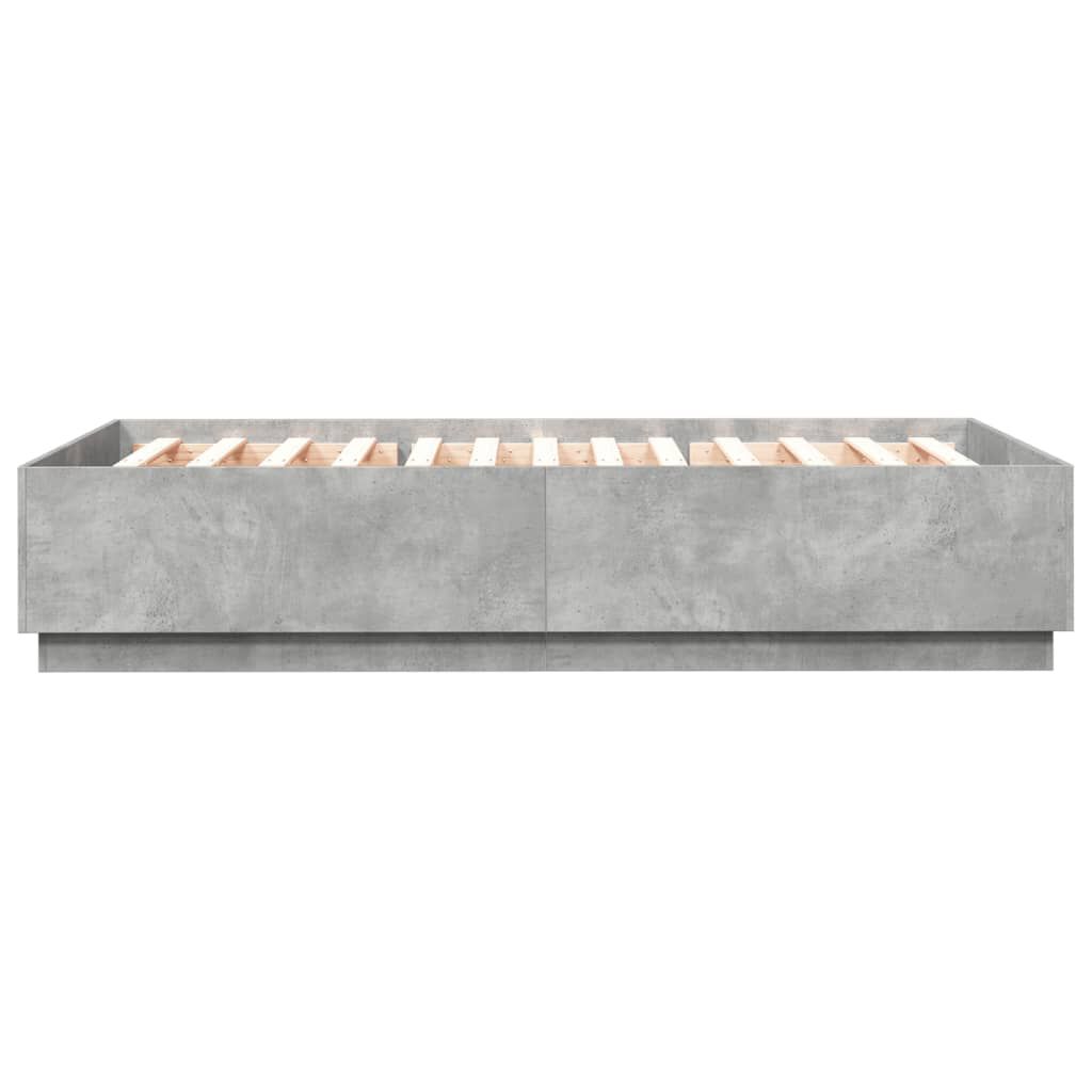 vidaXL Πλαίσιο Κρεβατιού με Φώτα LED Γκρι Σκυρ. 120x200 εκ. Επεξ. Ξύλο
