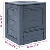 vidaXL Κομποστοποιητής Κήπου Γκρι 60 x 60 x 73 εκ. 260 Λίτρα