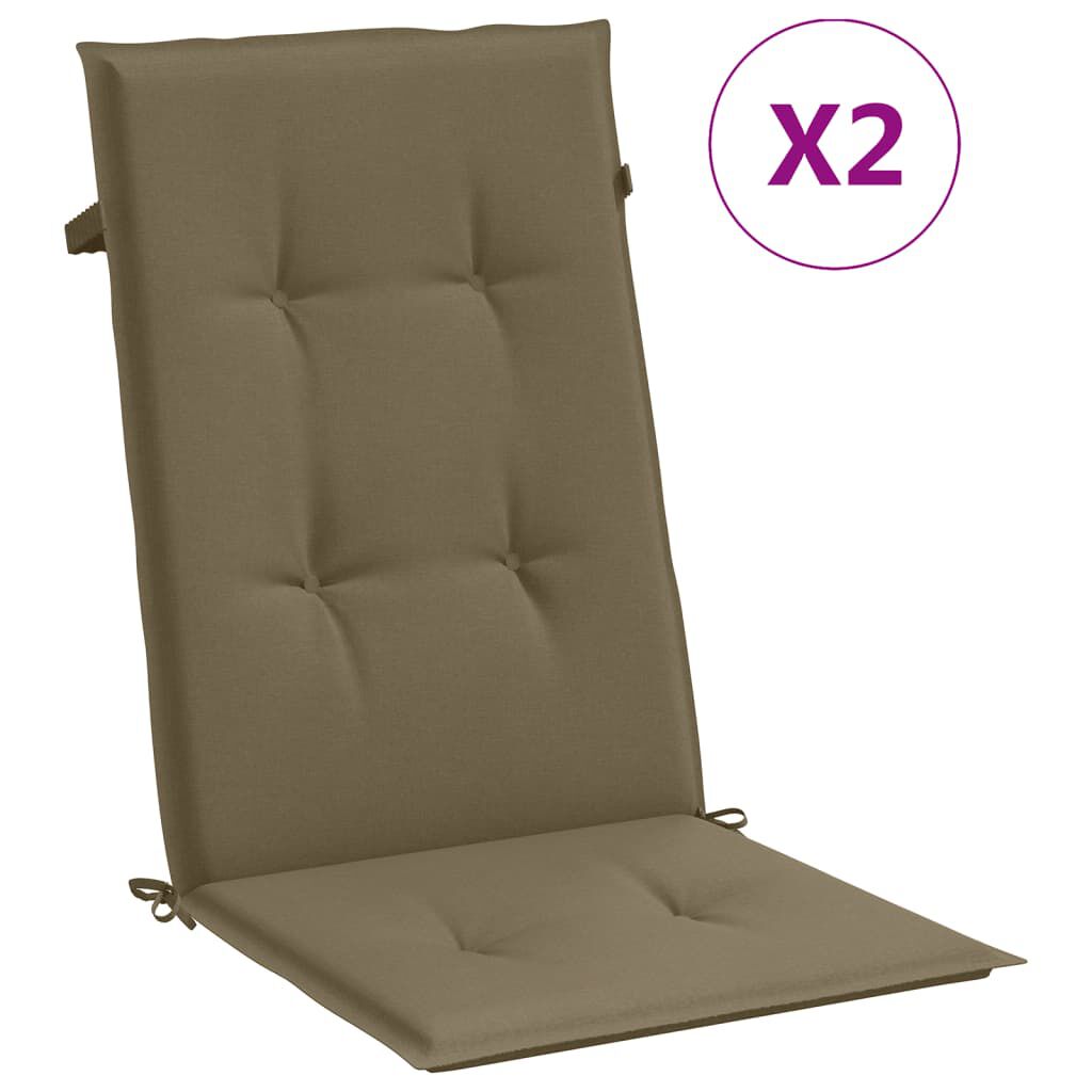 vidaXL Μαξιλάρια Καρέκλας Κήπου Πλάτη 2τεμ Taupe 120x50x4 εκ. Ύφασμα