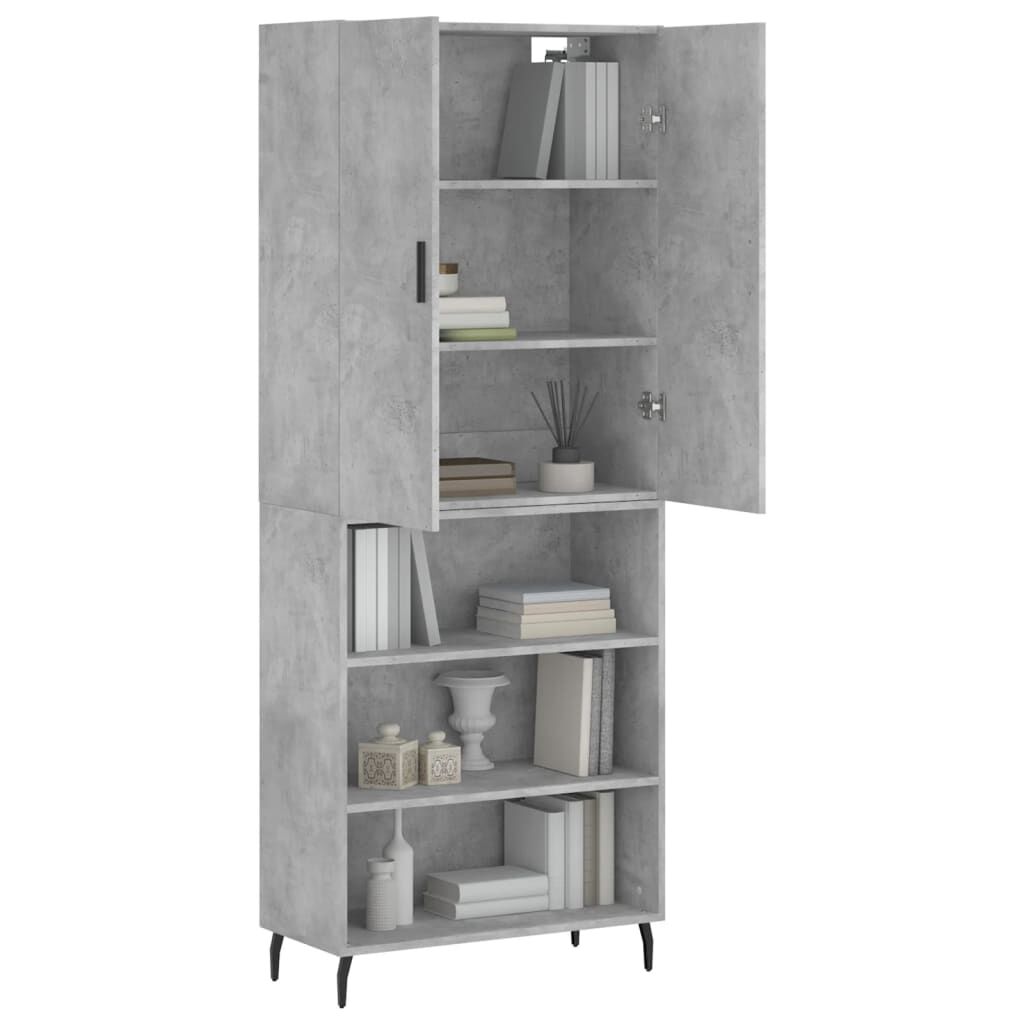 vidaXL Ντουλάπι Γκρι Σκυροδέματος 69,5x34x180 εκ. Επεξεργασμένο Ξύλο