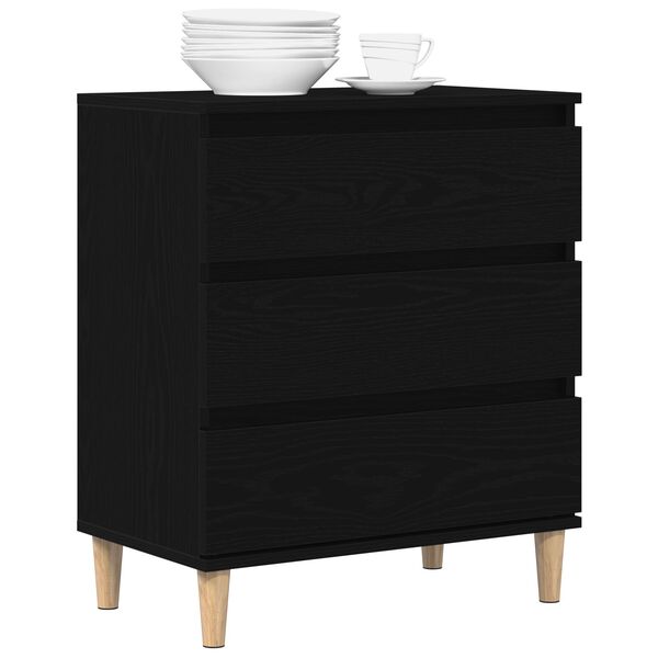 vidaXL Μπουφές Μαύρο Δρυς 60x35x70 εκ Επεξεργασμένο Ξύλο
