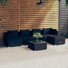 vidaXL Σαλόνι Κήπου Σετ 6 Τεμαχίων Μαύρο Συνθετικό Ρατάν με Μαξιλάρια