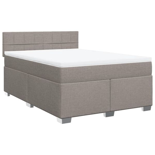 vidaXL &Kappa;&rho;&epsilon;&beta;ά&tau;&iota; Boxspring &mu;&epsilon; &Sigma;&tau;&rho;ώ&mu;&alpha; Taupe 160x200 &epsilon;&kappa;. &Upsilon;&phi;&alpha;&sigma;&mu;ά&tau;&iota;&nu;&omicron;