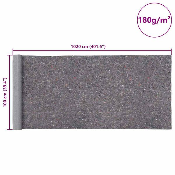 vidaXL Αντιολισθητικό μαλλί ζωγράφου 10 m 180 g/m² Γκρι