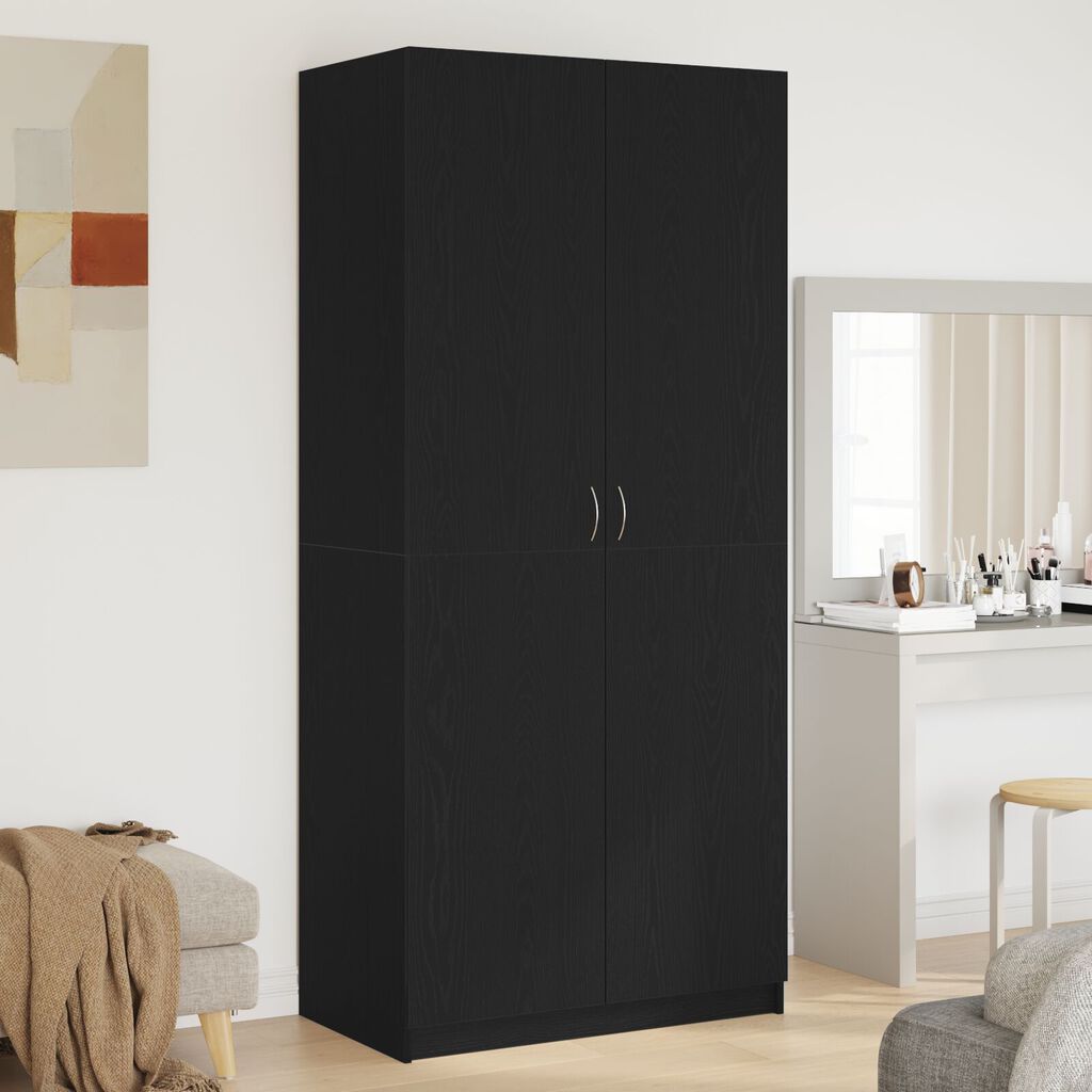vidaXL Μαύρη Καρυδιά Ντουλάπα 90x52x200 εκ. Από Ξύλο