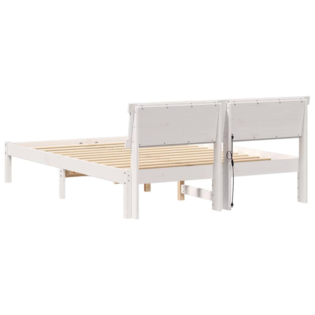 vidaXL Σκελετός Κρεβατιού Λευκό 120 x 200 cm Μασίφ ξύλο πεύκου