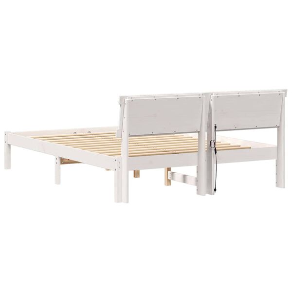 vidaXL Σκελετός Κρεβατιού Λευκό 120 x 200 cm Μασίφ ξύλο πεύκου