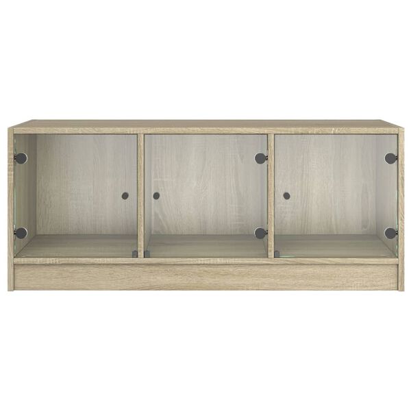 vidaXL Τραπεζάκι Σαλονιού Sonoma Δρυς 102x50x42 εκ. με Γυάλινες Πόρτες