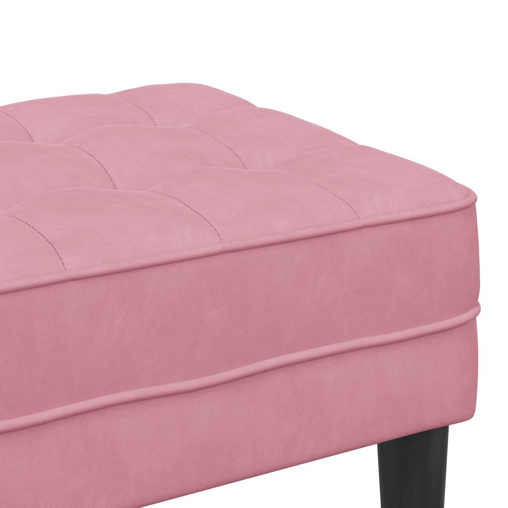 vidaXL Παγκάκι Ροζ 113 x 57 x 39 εκ. Βελούδο