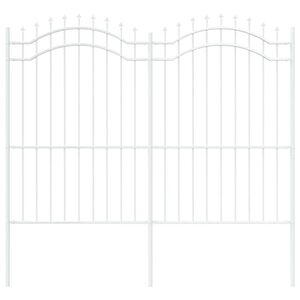 vidaXL Φράχτης Κήπου Λευκό 215 cm Ατσάλι με Επικάλυψη Πούδρας