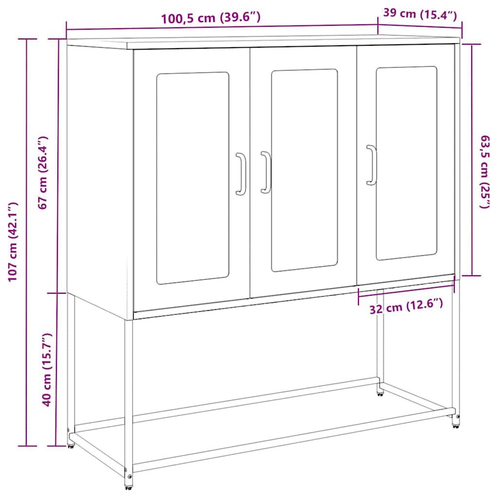 vidaXL Ντουλάπι Ροζ 100,5x39x107 εκ. από Χάλυβα Ψυχρής Έλασης