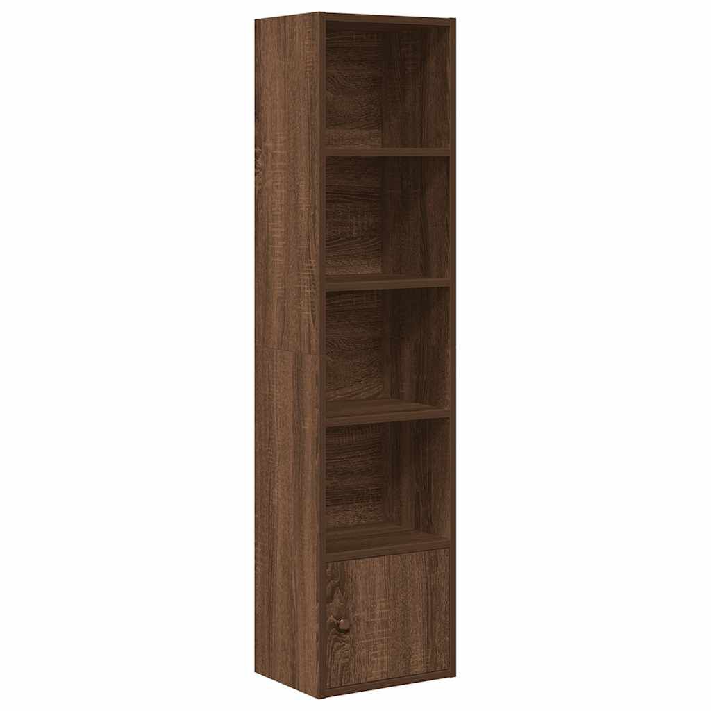 vidaXL Βιβλιοθήκη Καφέ Δρυς 31x24x127 εκ. από Επεξεργασμένο Ξύλο