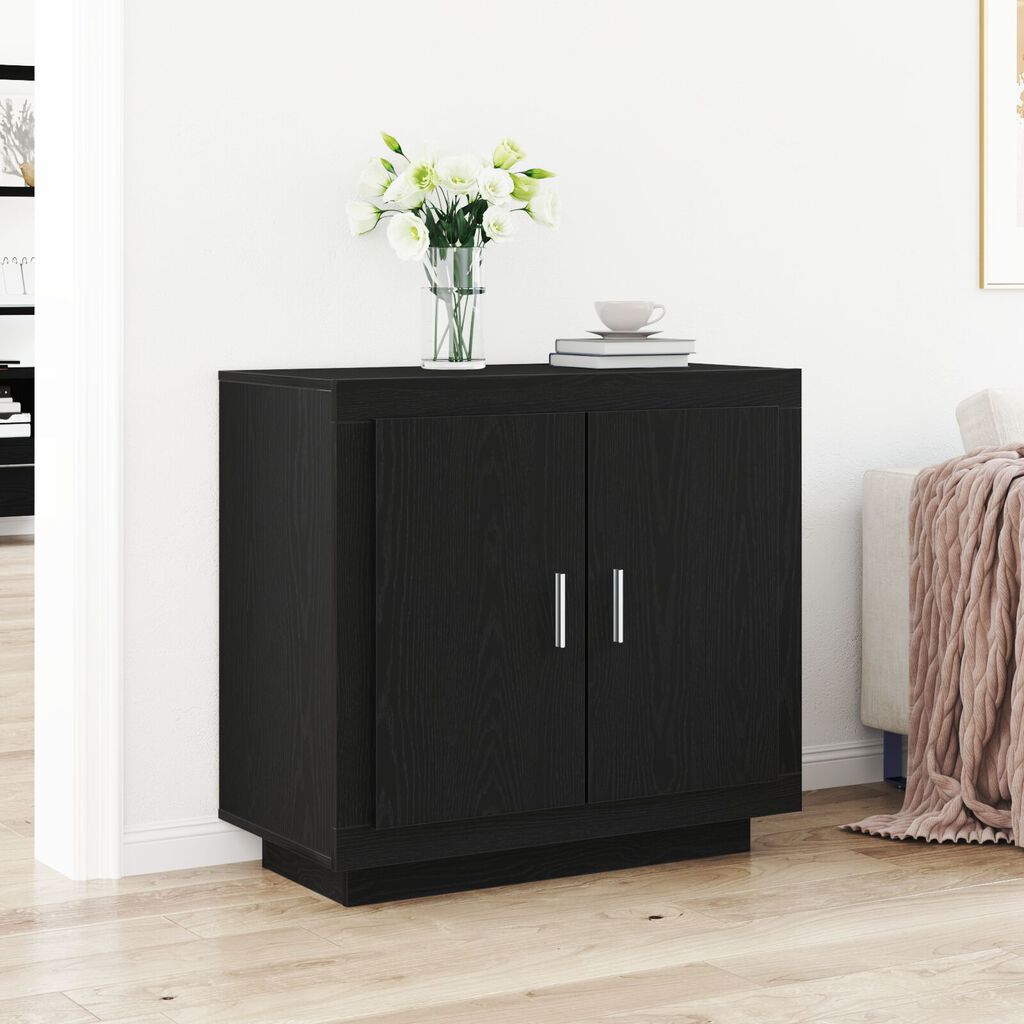 vidaXL Ντουλάπα Μαύρο Δρύς 80x40x75 εκ Επεξεργασμένο Ξύλο