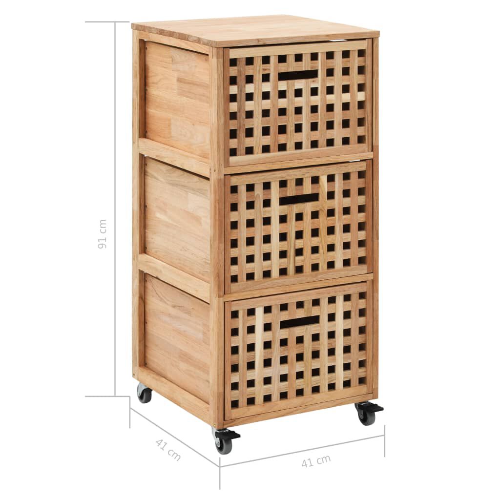 vidaXL Ντουλάπι Μπάνιου 41 x 41 x 91 εκ. από Μασίφ Ξύλο Καρυδιάς