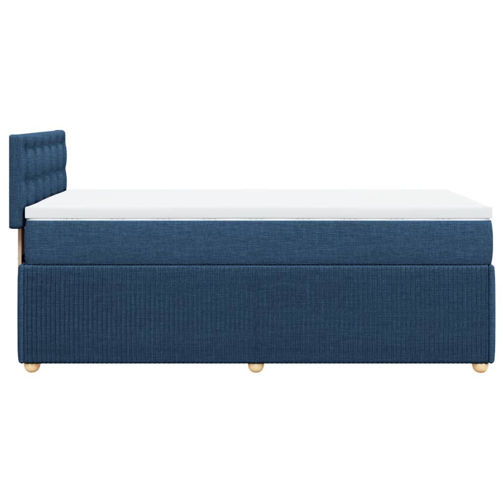 vidaXL Κρεβάτι Boxspring με Στρώμα Μπλε 80x200 εκ. Υφασμάτινο