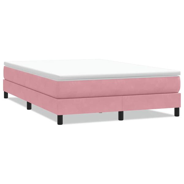 vidaXL Box Spring κρεβάτι χωρίς στρώμα ροζ 160x220 cm Βελούδινο
