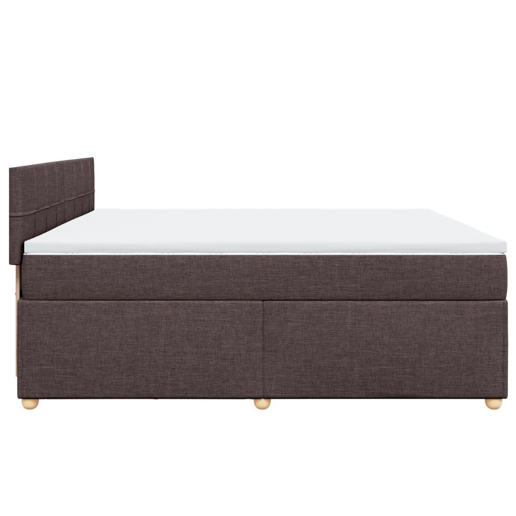 vidaXL Κρεβάτι Boxspring με Στρώμα Σκούρο Καφέ 200x200 εκ. Υφασμάτινο